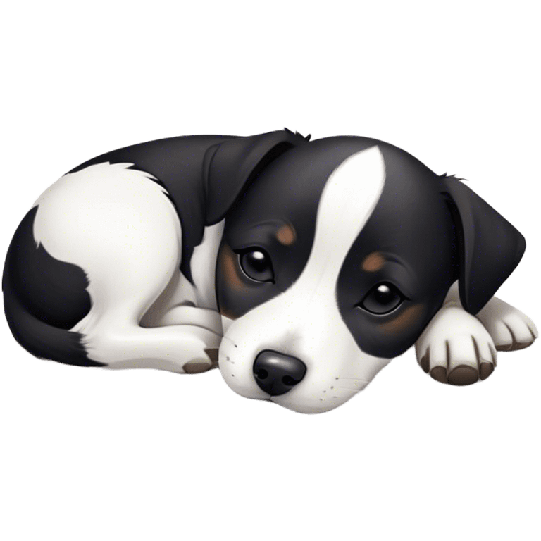 Sleeping black jack russell emoji