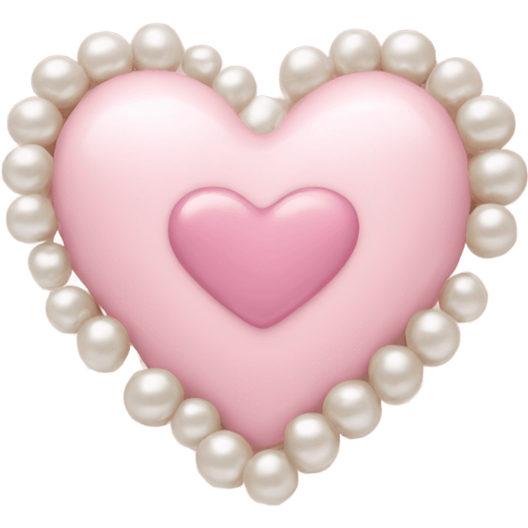 Baby pink heart with pearls emoji