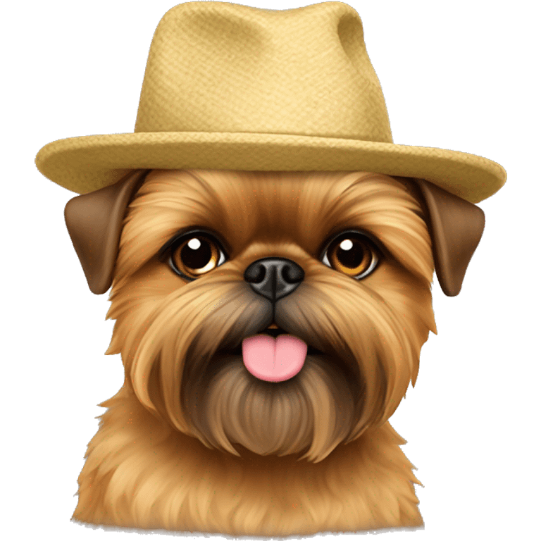 Brussels Griffon dog with hat  emoji