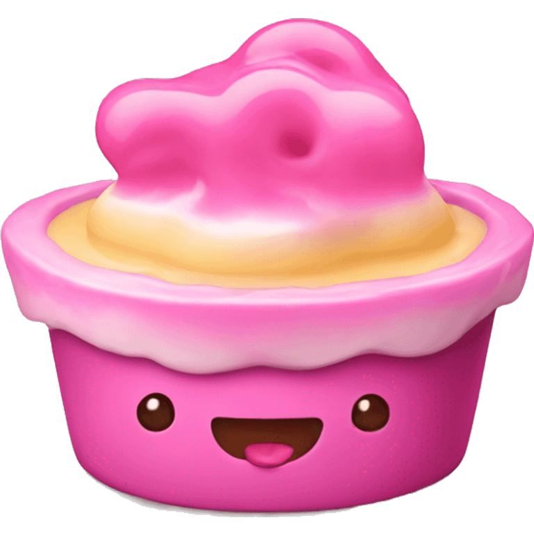 puding with pink emoji