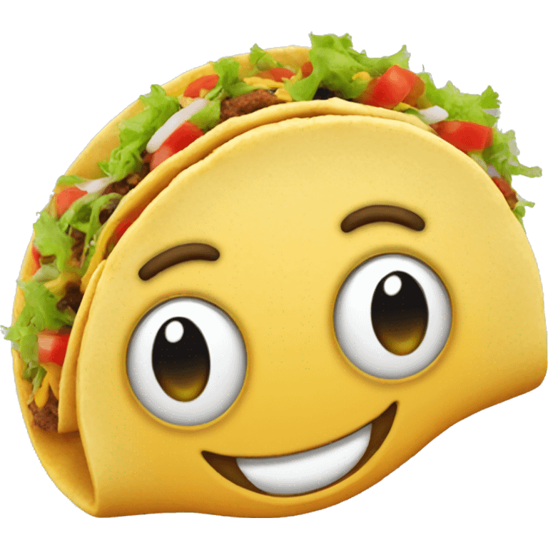 Happy face with taco on head emoji