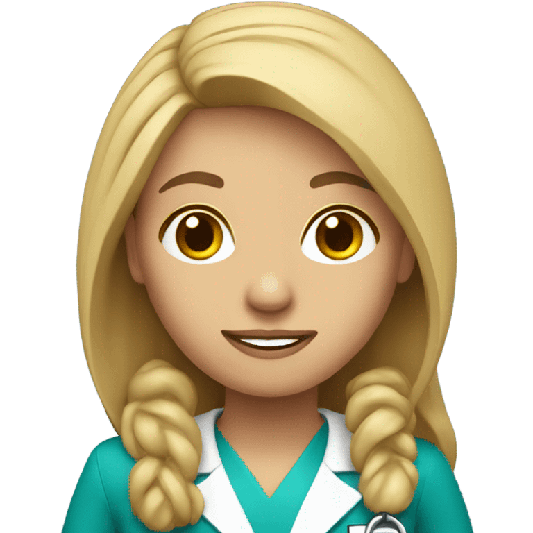 teacher nurse with long dark blonde hair emoji