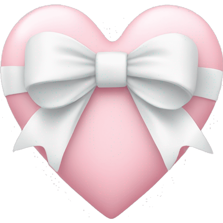 Pastel pink heart with white bow emoji