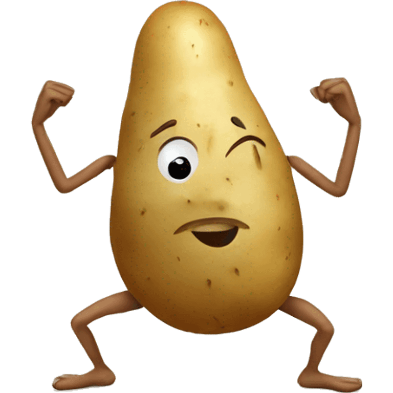 potato with human limbs doing the splits emoji