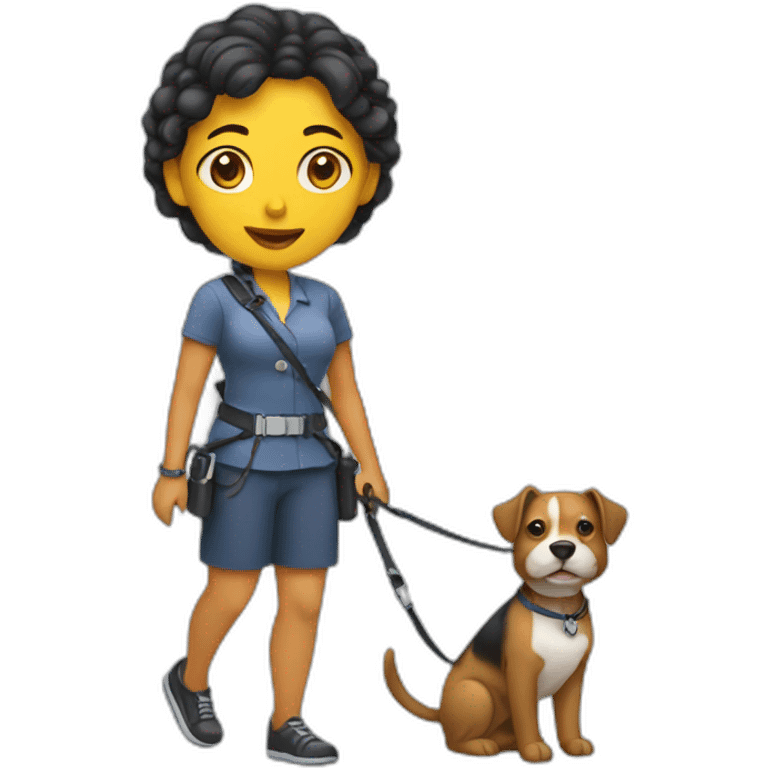 woman with leash emoji