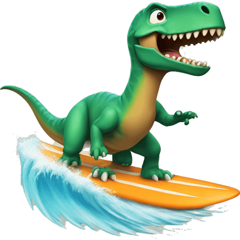 dinosaur surfing emoji