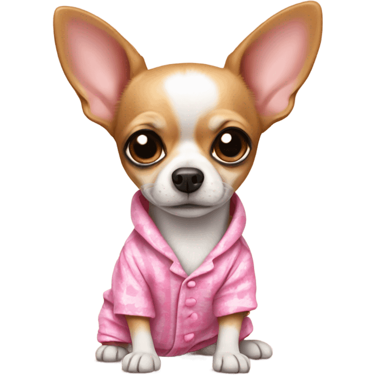 Chihuahua wearing pink pyjamas emoji