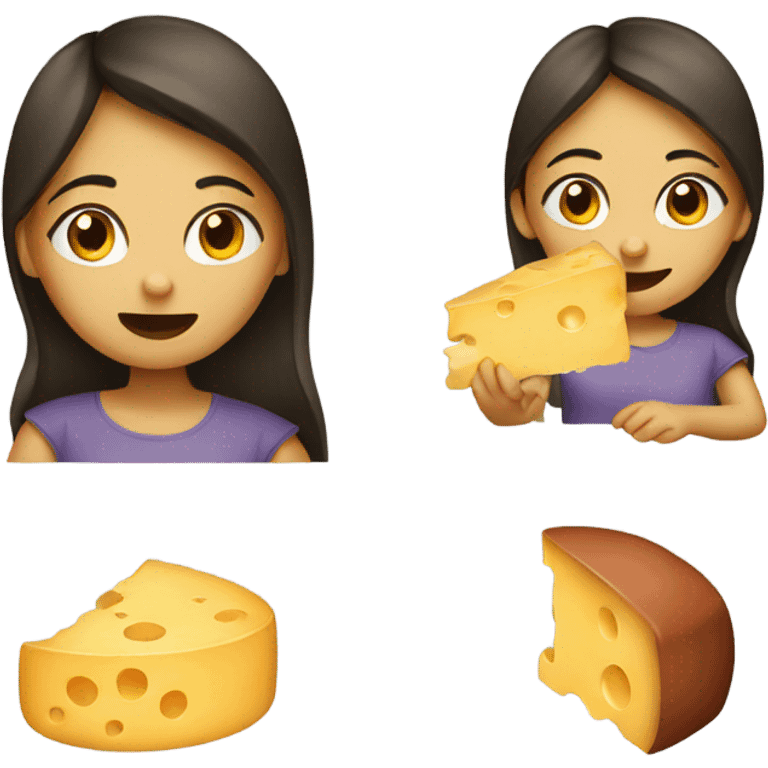 Girl eating cheese sausage  emoji