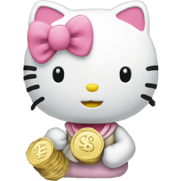 Hello kitty with money emoji