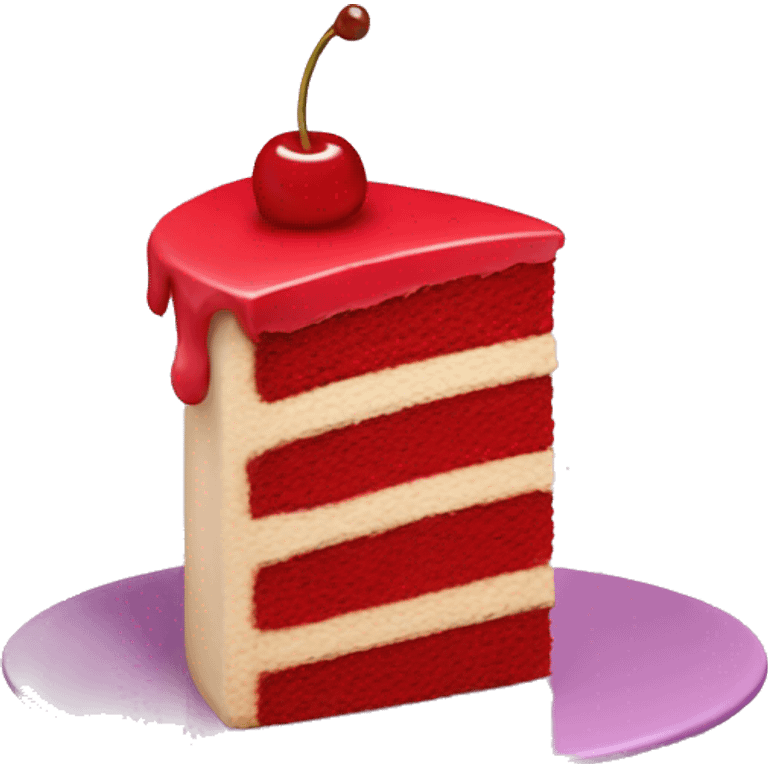 Red cake with cherry on top emoji