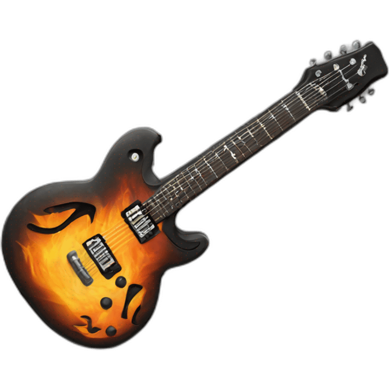 guitarra electrica fuego emoji