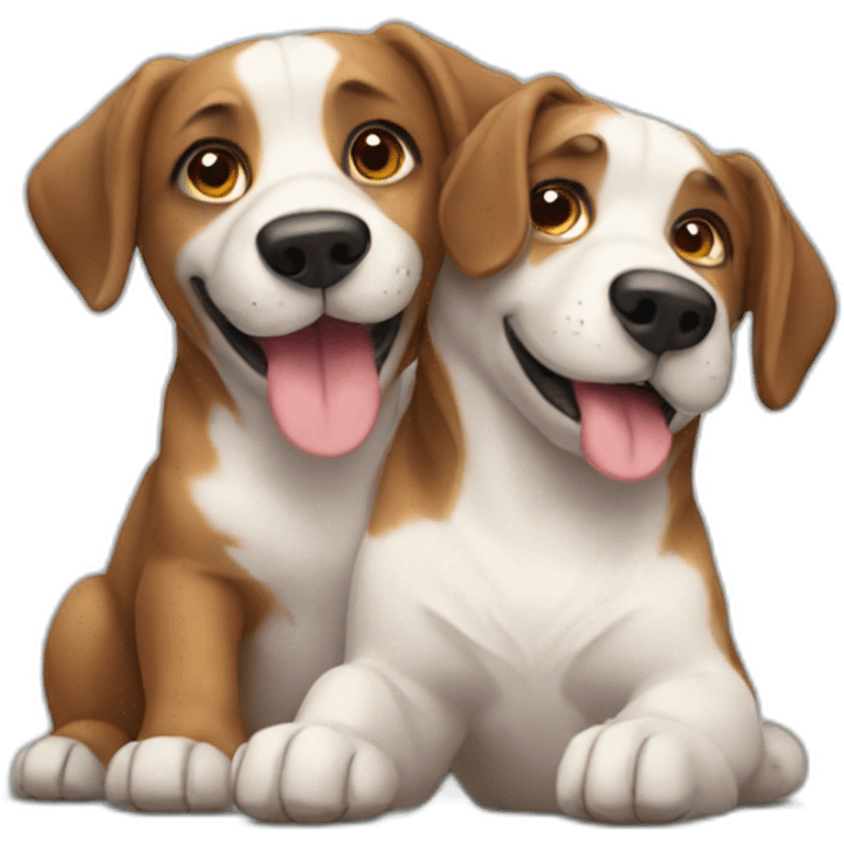 2 dogs in love  emoji