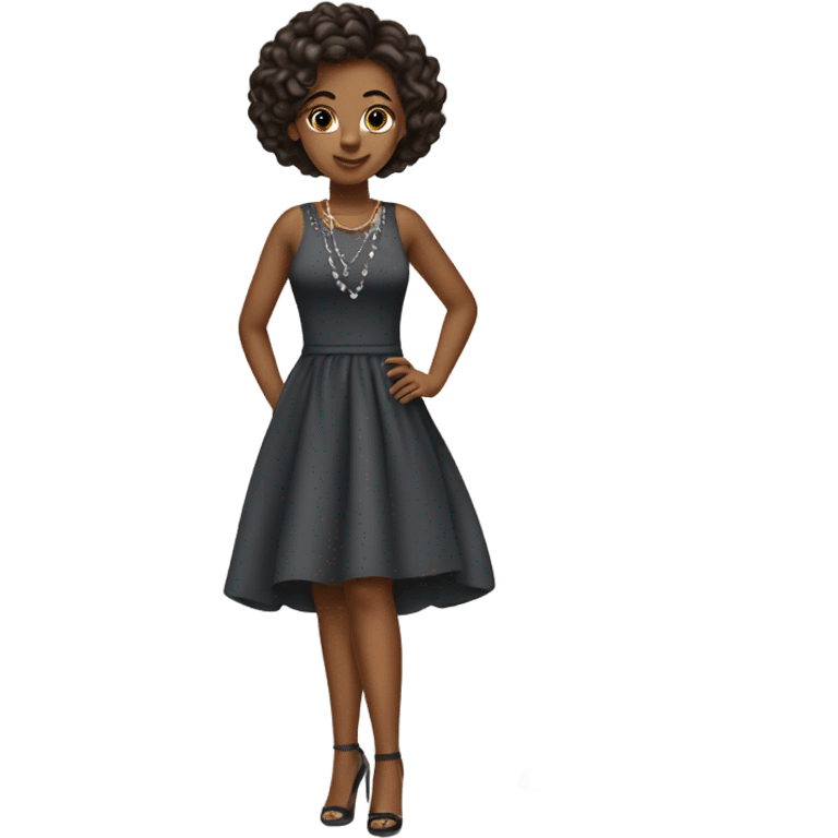 A girl in a very beautiful short dress and very high heels  emoji