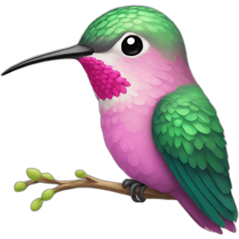 Hummingbird wearing long pink eyelashes emoji