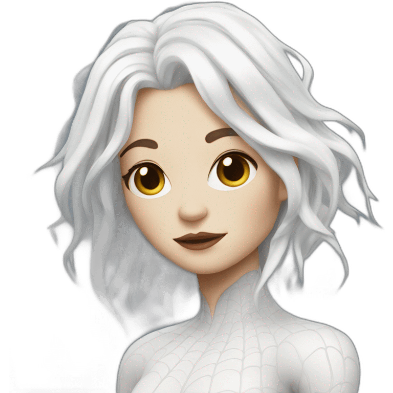 white spider girl with white hair emoji