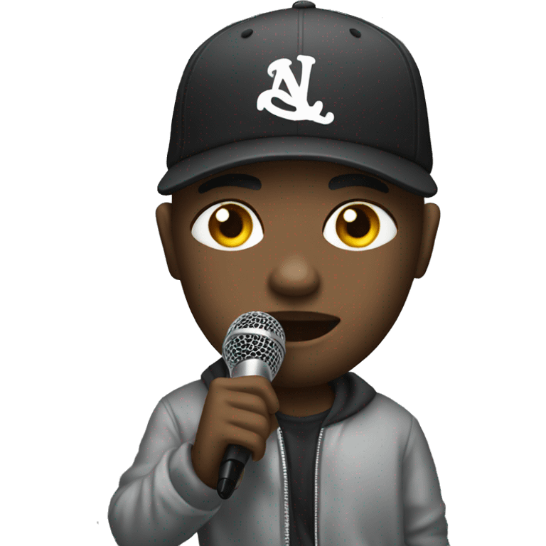 rapper with microphone emoji