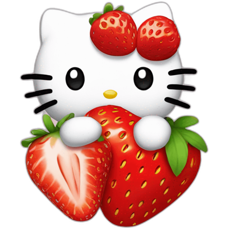 Hello kitty with a strawberry emoji