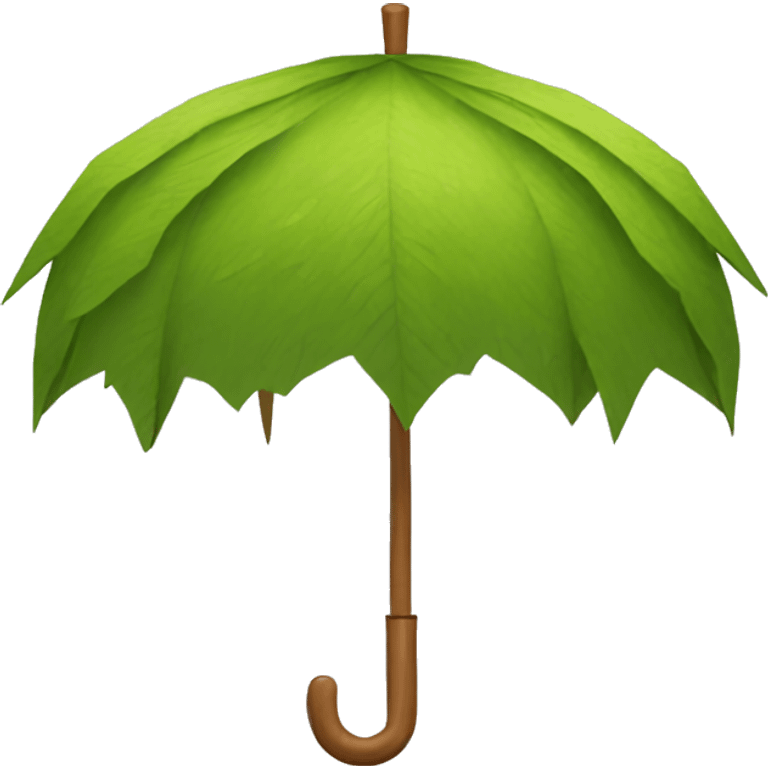 Wooden leaf umbrella emoji