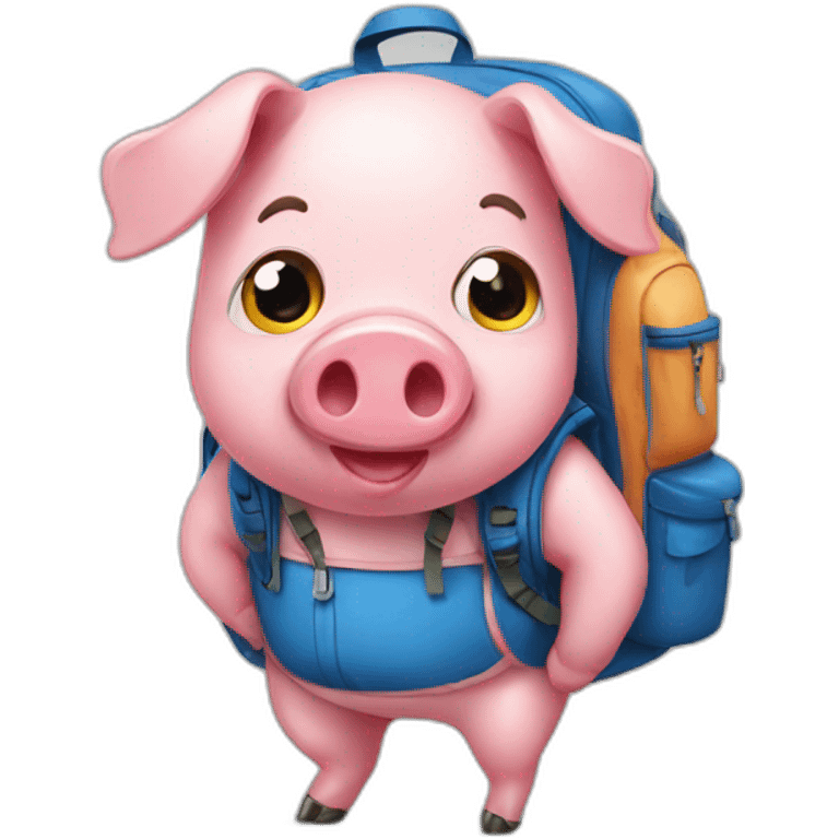 Pig with backpack emoji