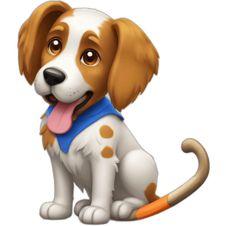 Dutch field hockey dog emoji