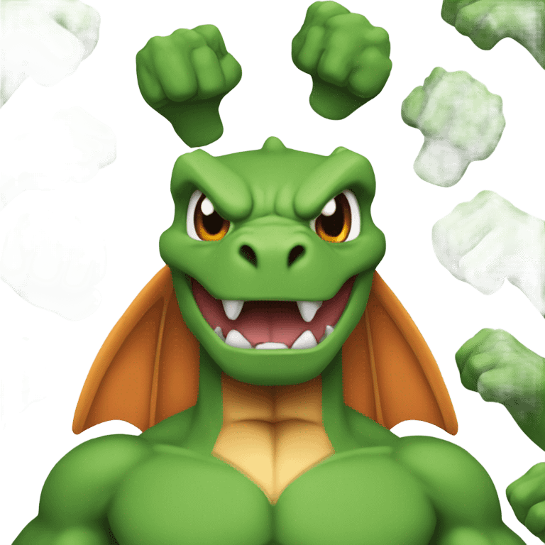 Charizard as the Hulk emoji