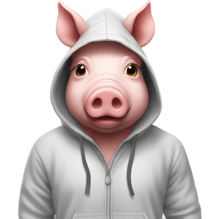 Pig wearing a hoodie emoji