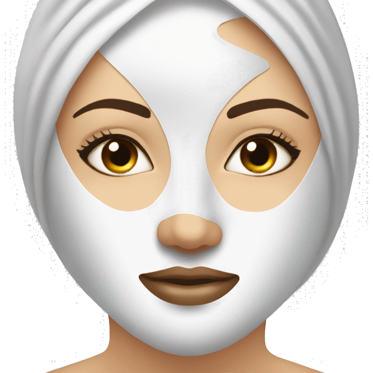 Lady with face mask spa beauty full face relaxing emoji