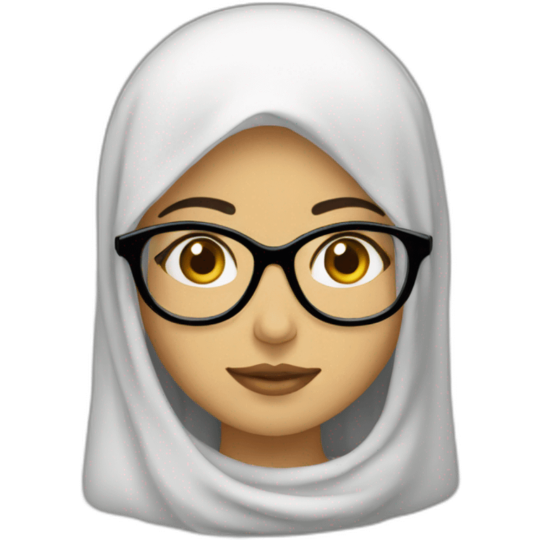 Fille arabe avec des lunettes  emoji