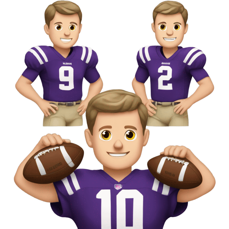 Jor burrow holding two footballs  emoji