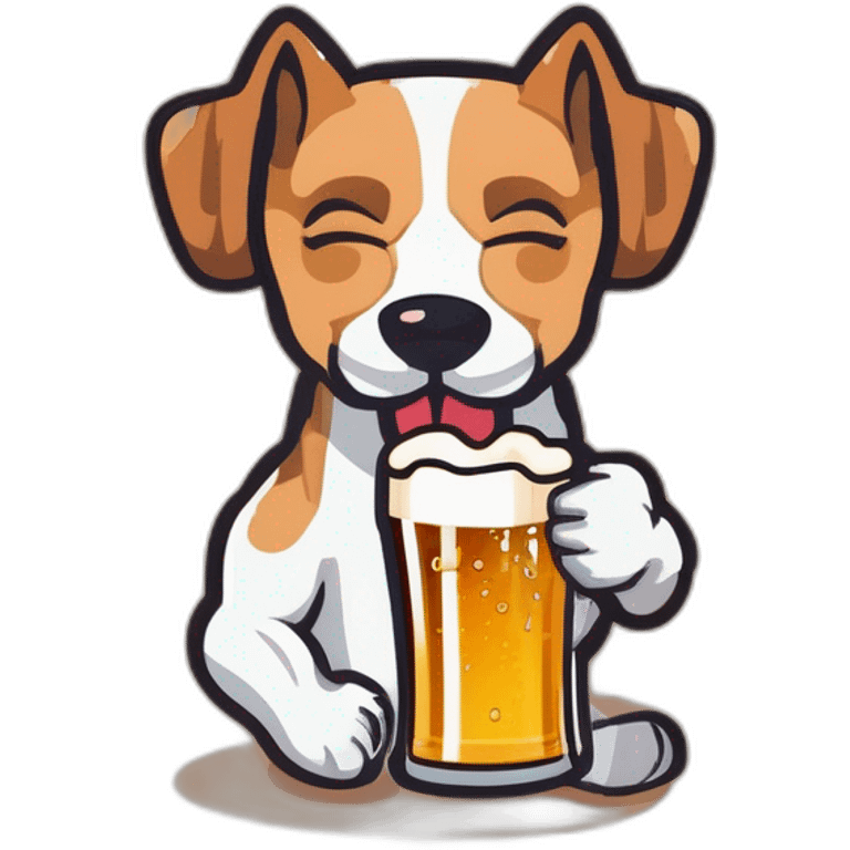 Dog drinking beer emoji