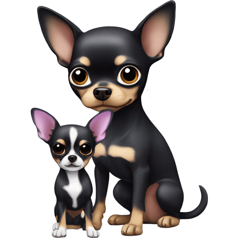 Purple chihuahua with a black-haired girl emoji