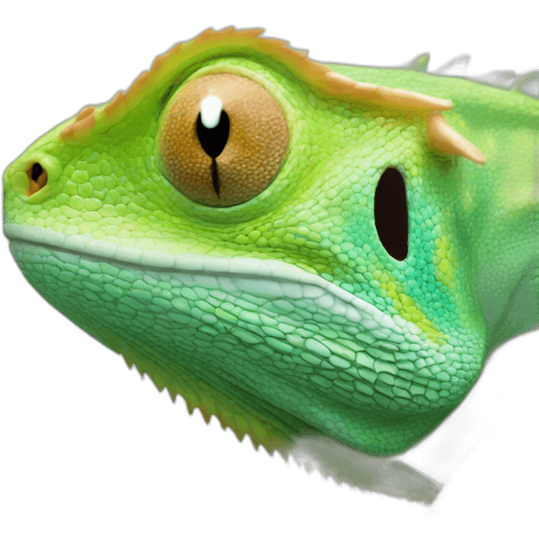 Cameleon sur pogona emoji