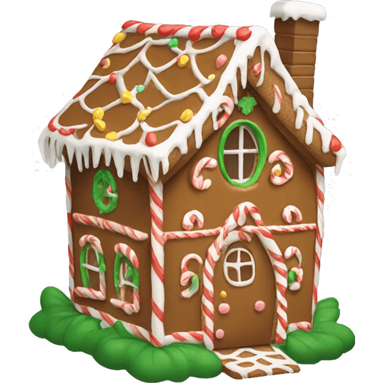 Cute gingerbread house emoji