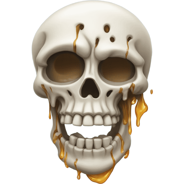 Melting skeleton head emoji