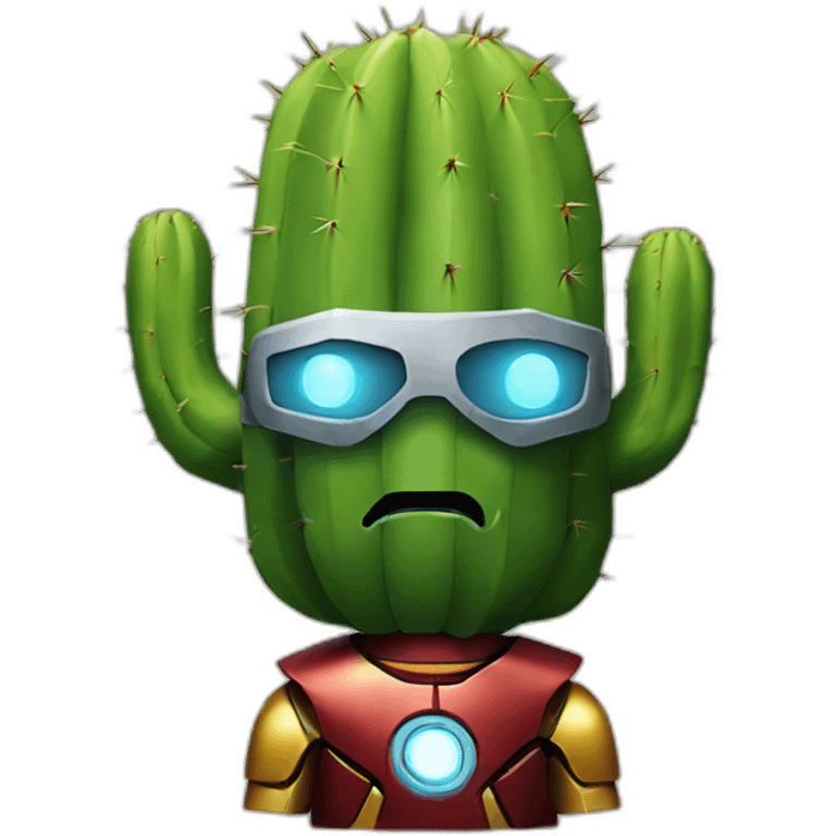 Cactus Iron man emoji