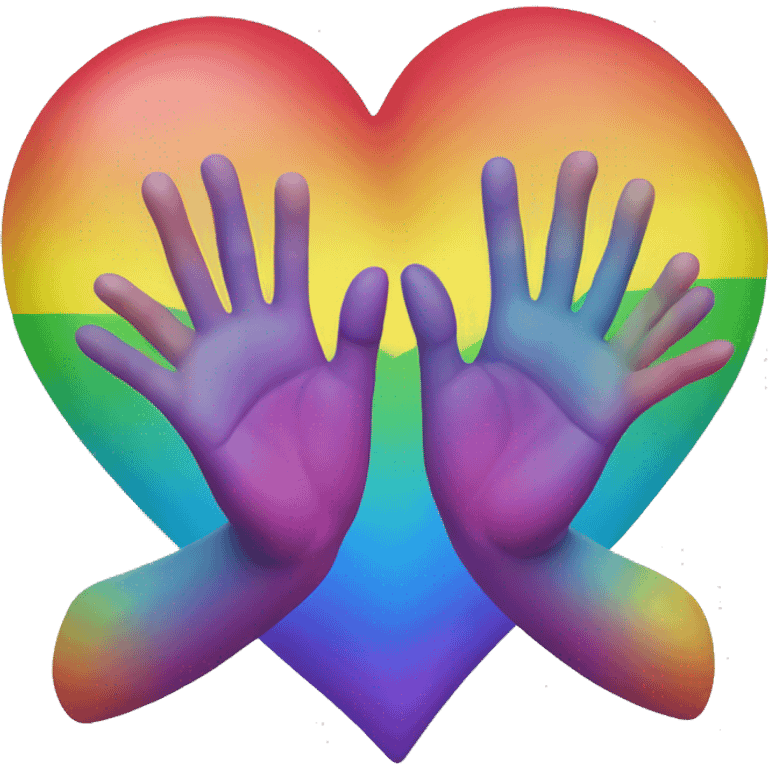 Rainbow heart with hands emoji