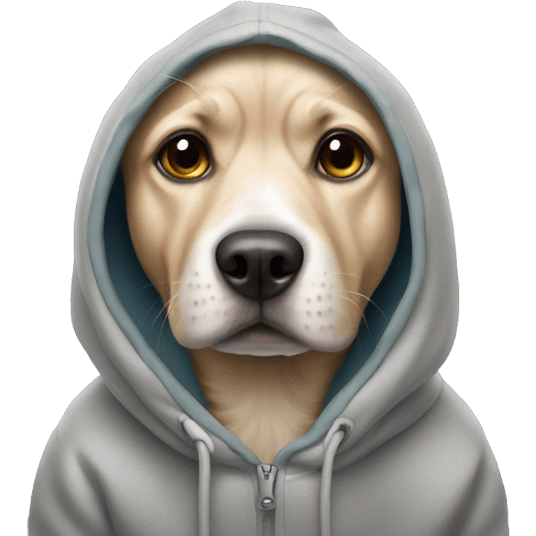 Dog wearing a hoodie  emoji