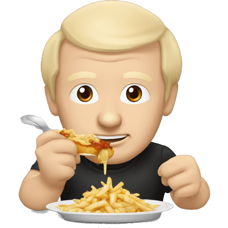 Vladimir Poutine qui mange une poutine  emoji