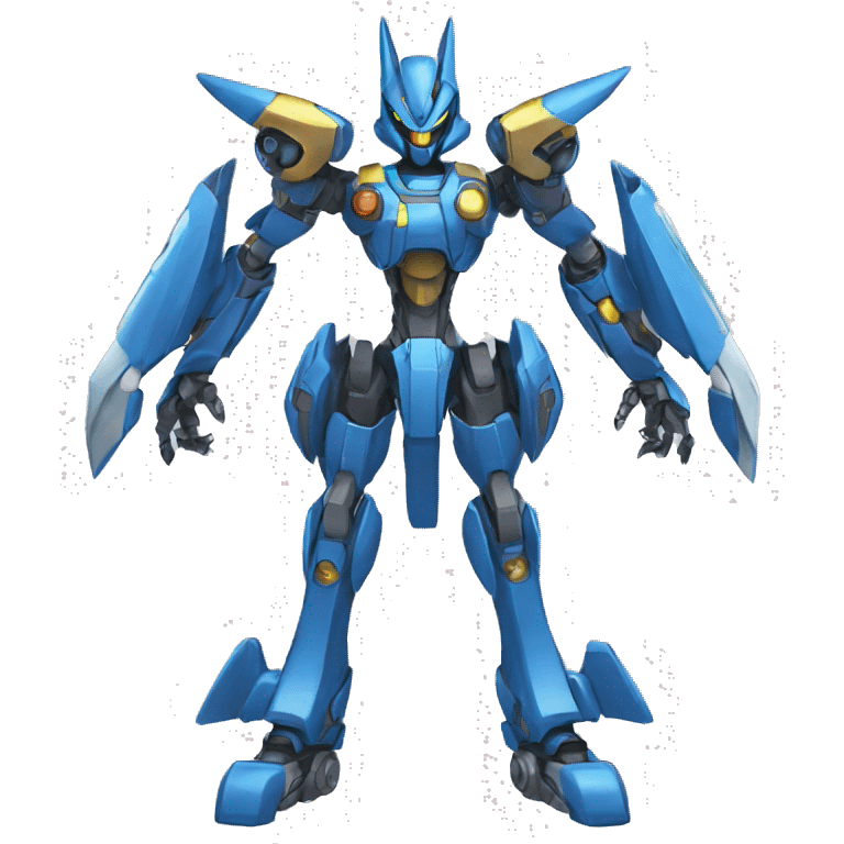 Futuristic mechanical medabot-lucario-mecha full body emoji