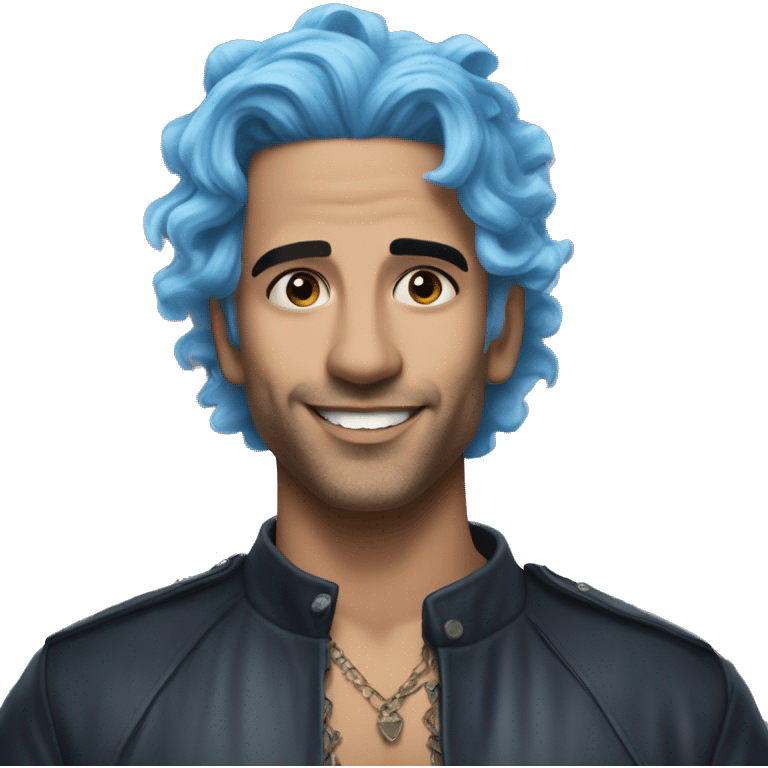 Rauw alejandro Latin Singer with Blue hair trap emoji