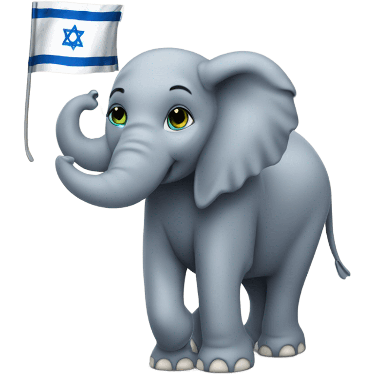 elephant with the israeli fl emoji