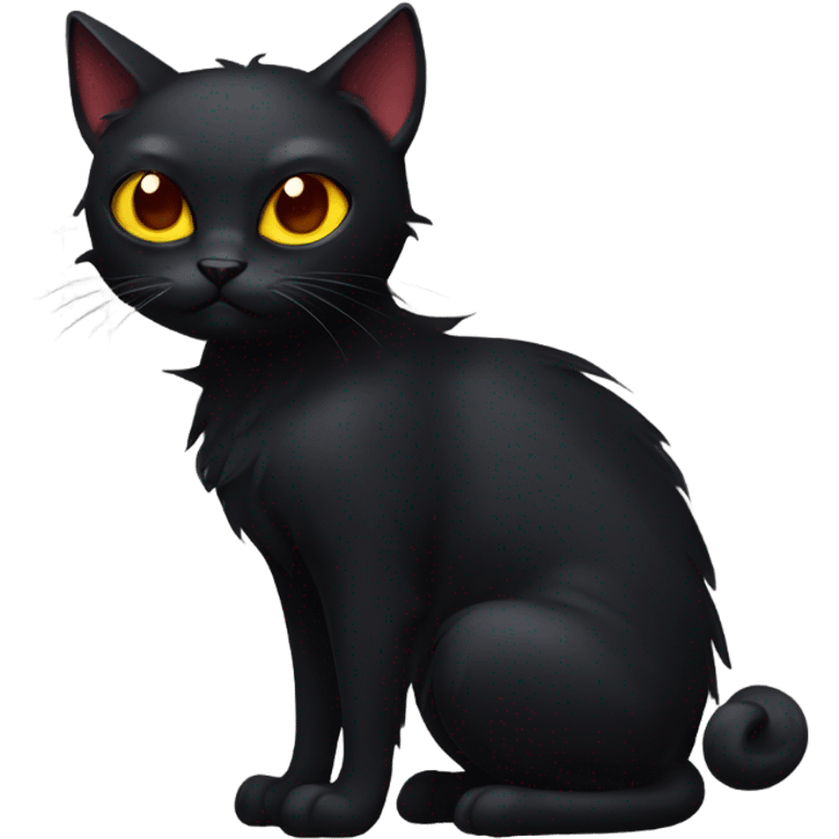 black cat with demon wings emoji