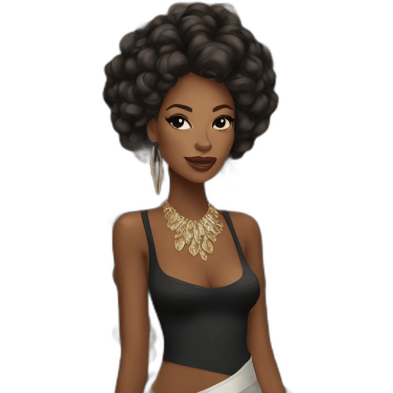 Beautiful Black women fashion week emoji