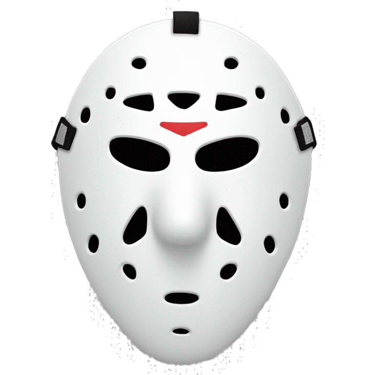 Friday 13th hockey mask，white simple，less hole emoji