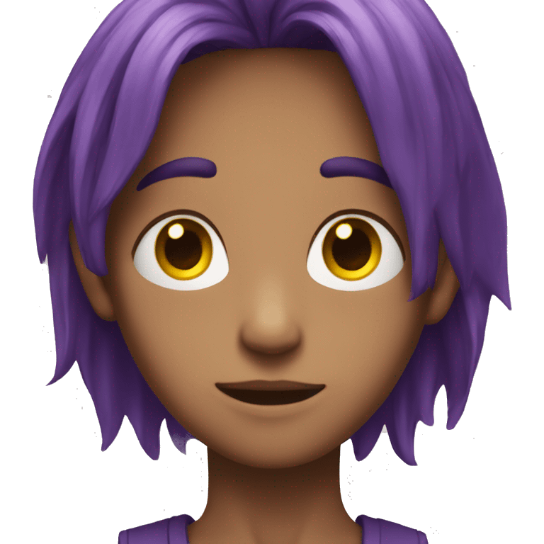 A boy with purple hair and and yellow eyes that's 6,4 feet tall emoji