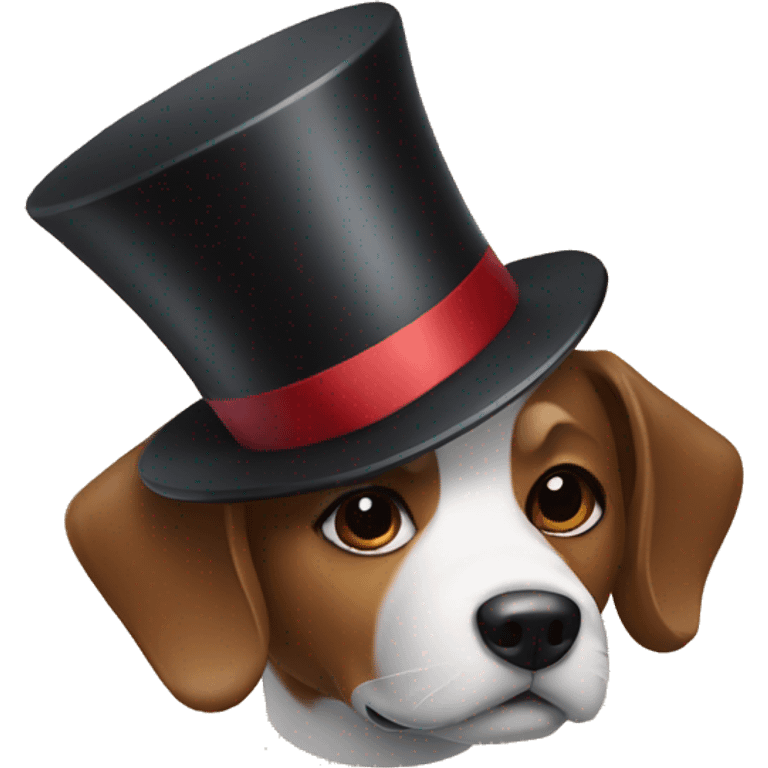 Dog with a top hat and a monachal   emoji