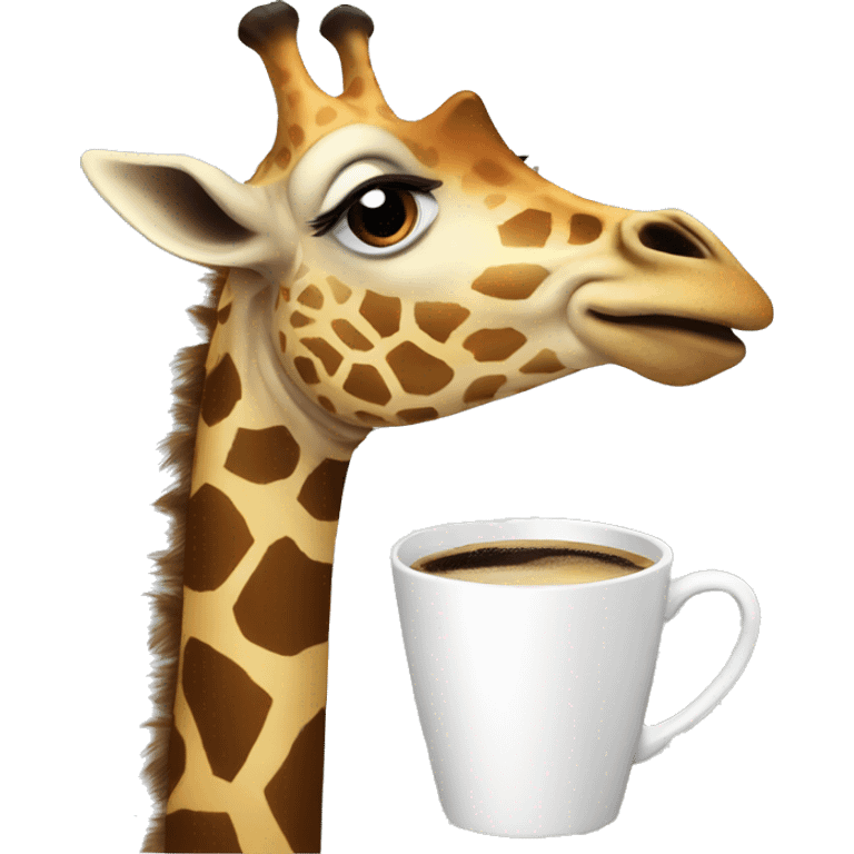 Giraffe with coffee  emoji