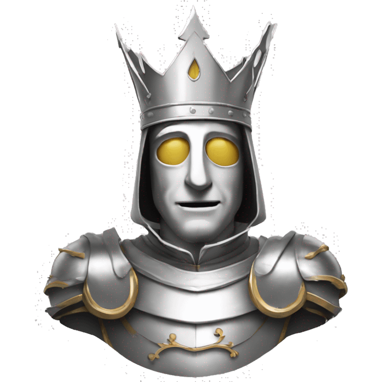 king baldwin IV in silver full face mask up who raises his hand to greet emoji