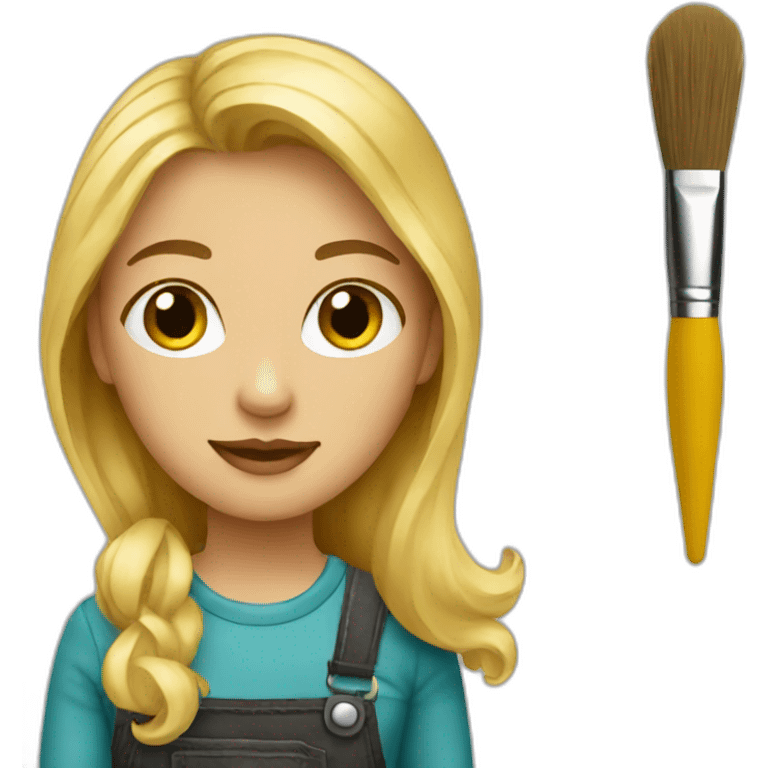 Blonde artist painter emoji