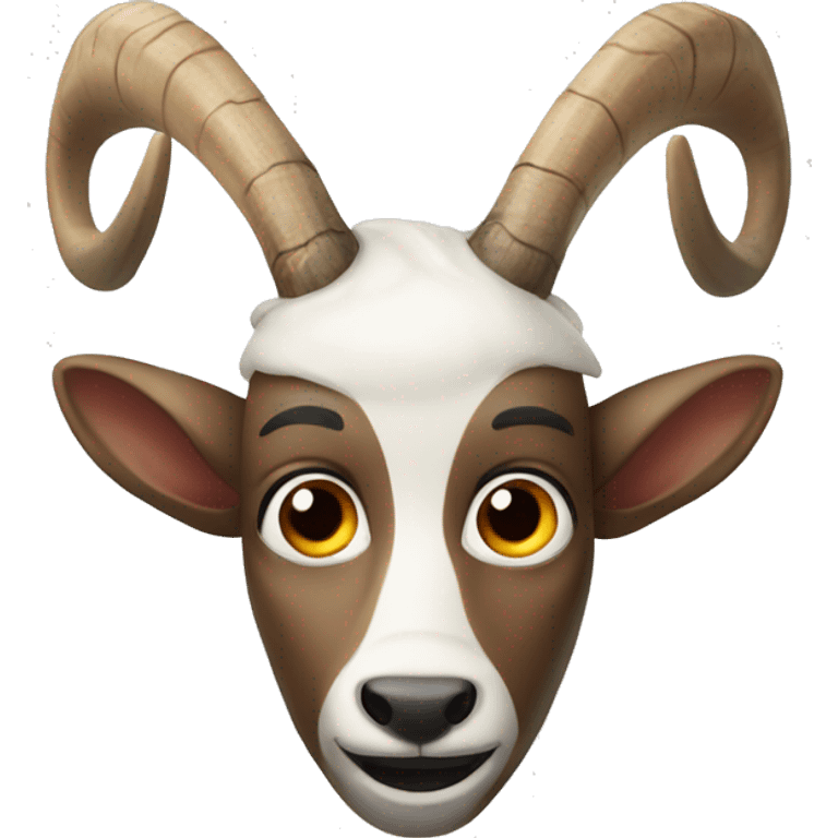 human male head with goat ears and roe deer antler emoji